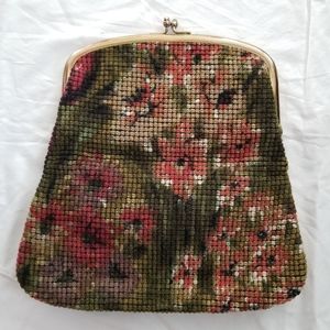 Vintage Block Needlepoint Coin Purse